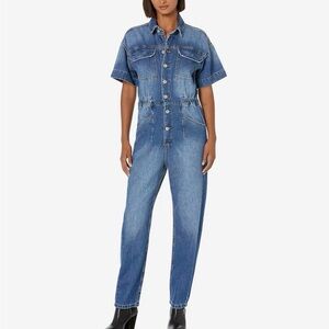 Free People We The Free Denim Utility Jumpsuit Medium